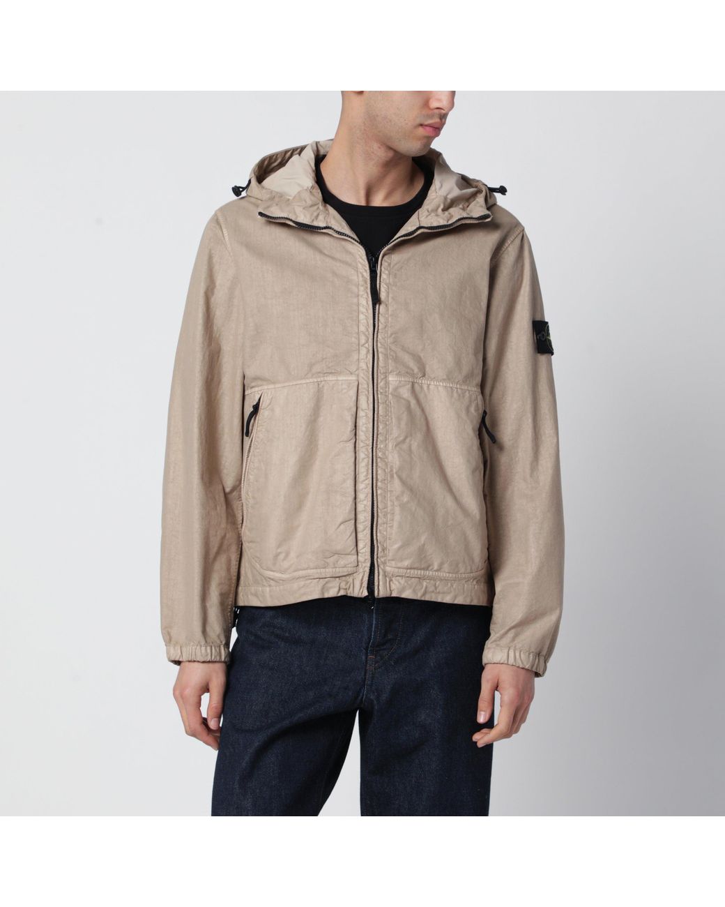 Stone Island Natural Nylon Zip Jacket for men
