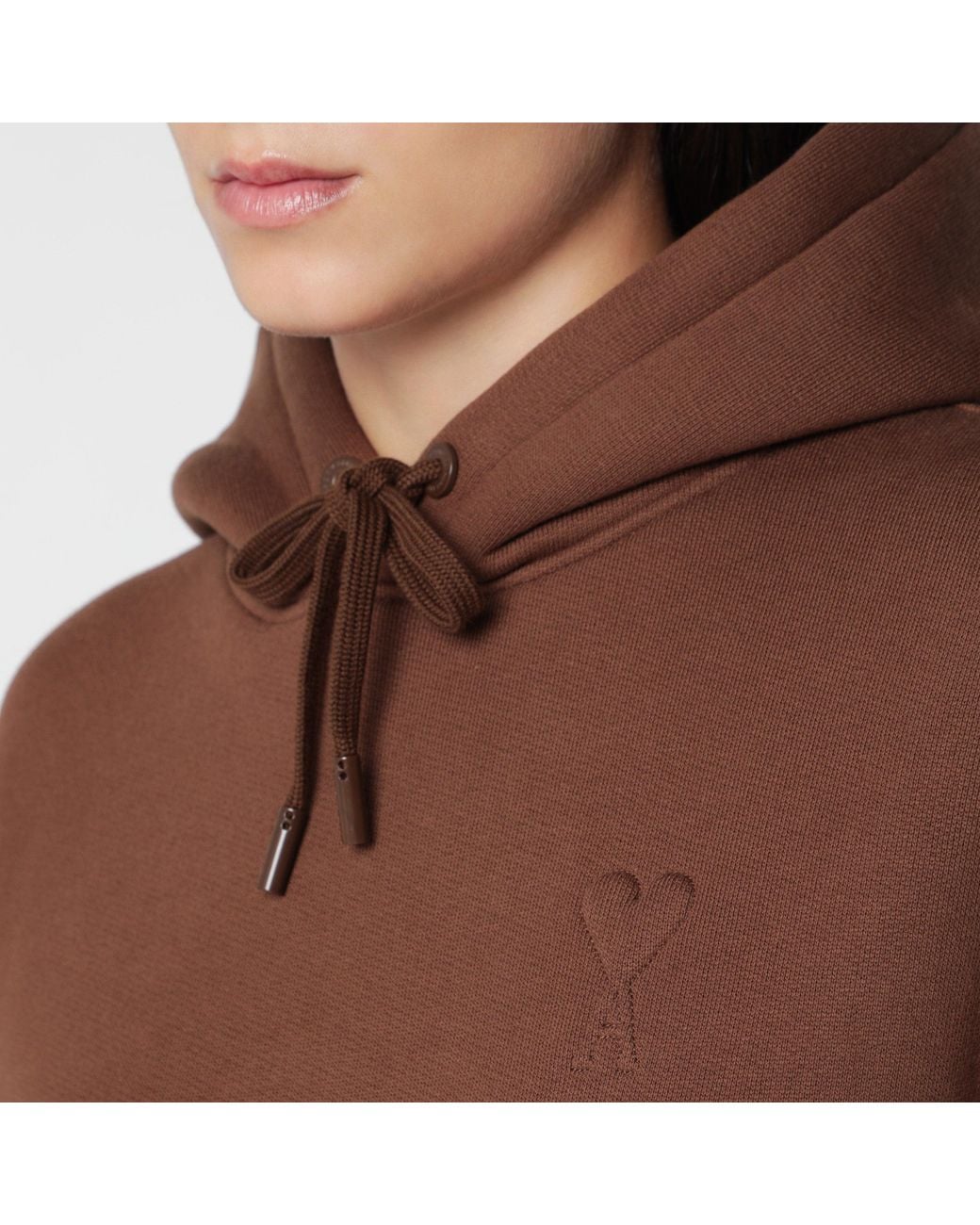 AMI Brown Ami De Coeur Hooded Sweatshirt