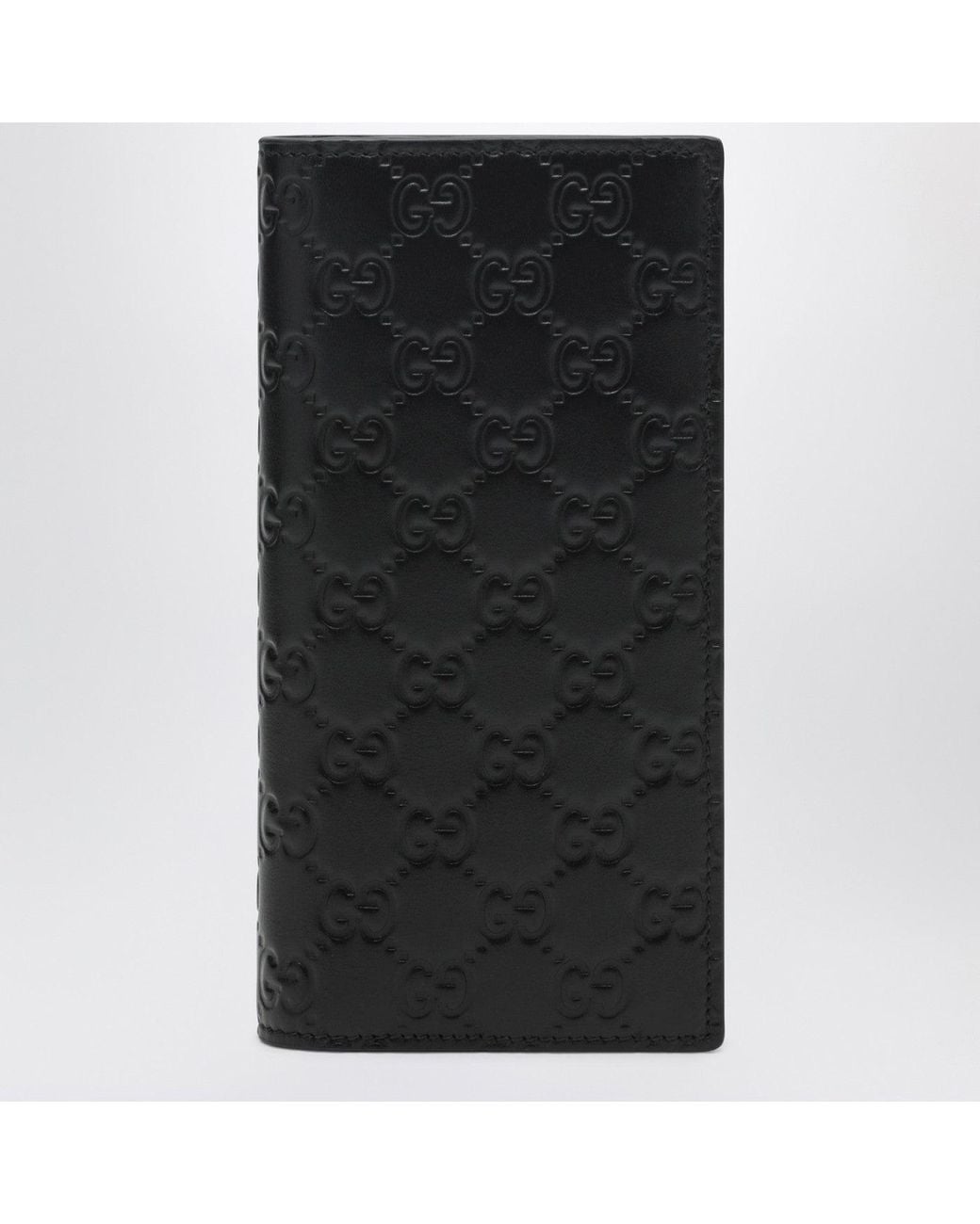 Gucci Black Gg Emblem Long Wallet for men