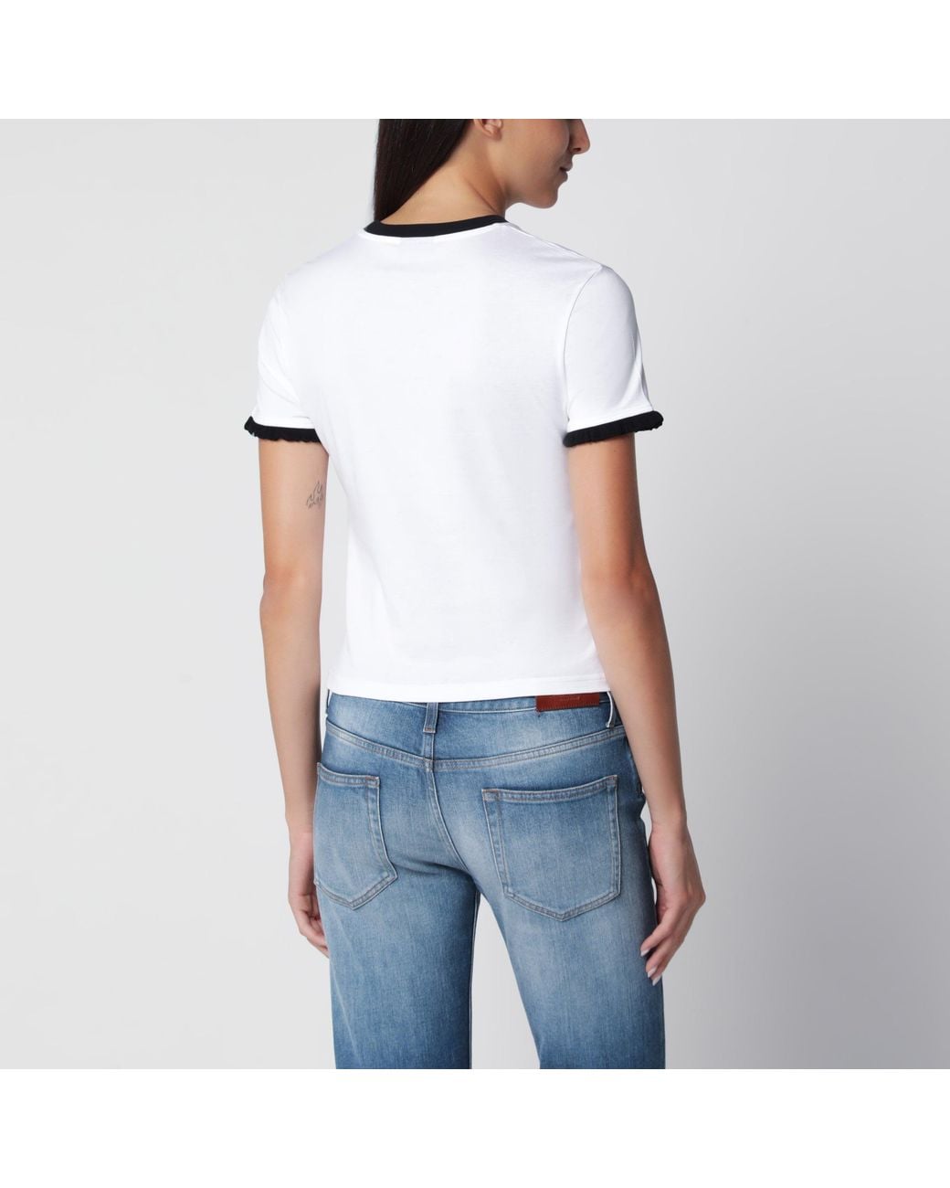 Gucci White Cotton Jersey Printed T-Shirt