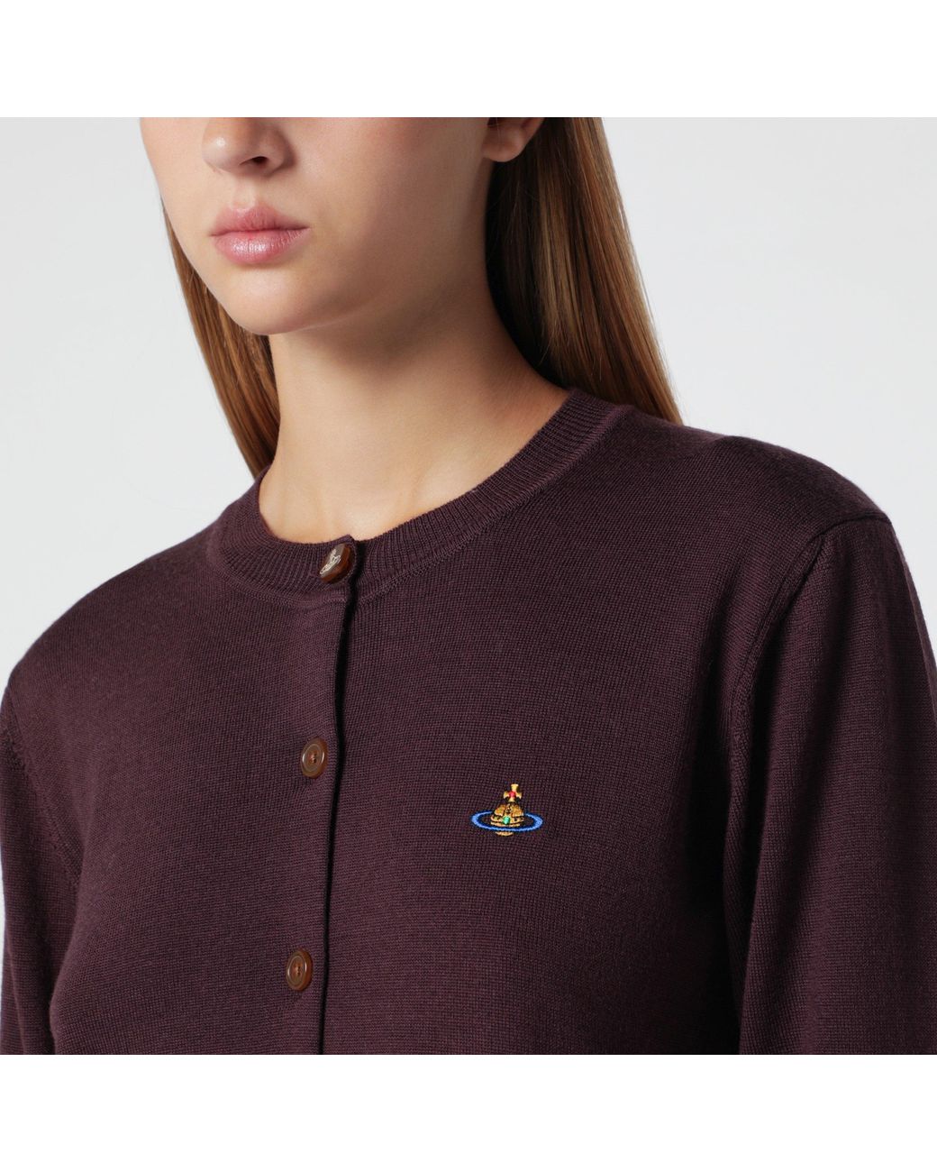 Vivienne Westwood Red Dark Orb Logo Cardigan