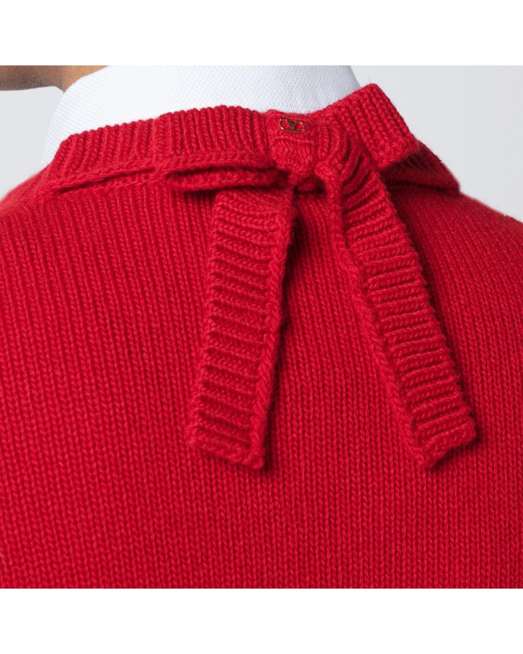 Valentino Red Sweater With Vlogo On Bow for men