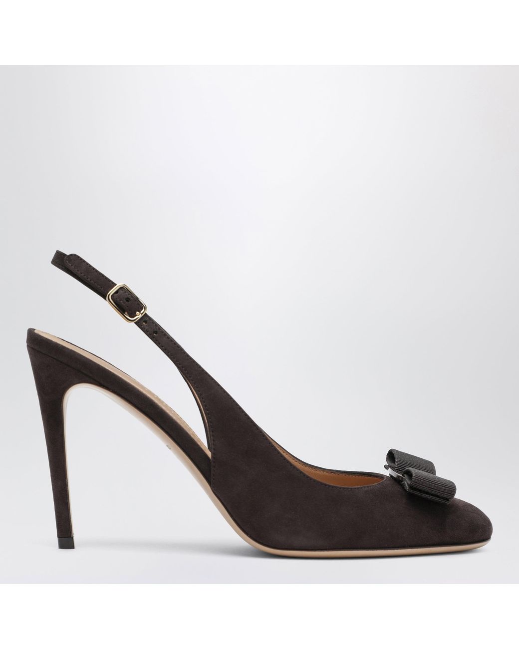 Ferragamo Brown Vara Bow Slingbacks Dark