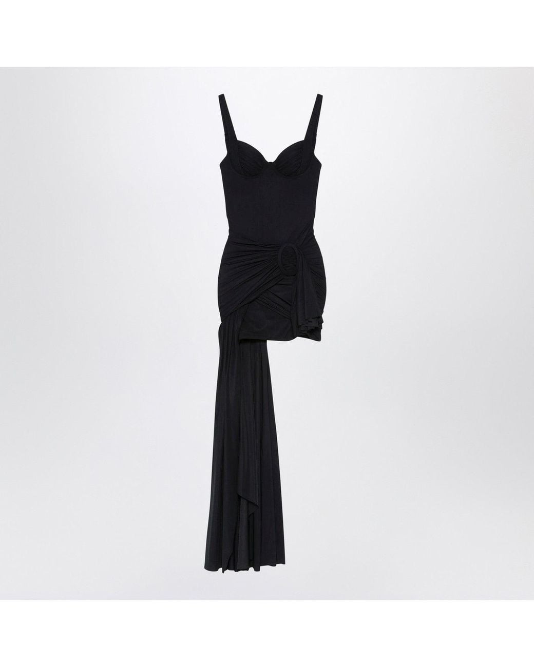 Balenciaga Black Draped Mini Dress