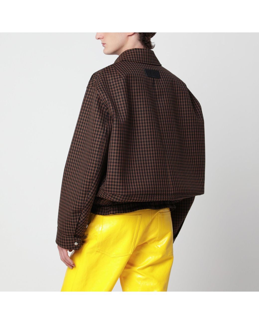 Loewe Brown And Checked Wool Jacket for men