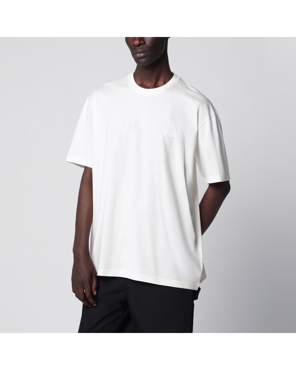 Y-3 White Chalk T-Shirt With Logo for men