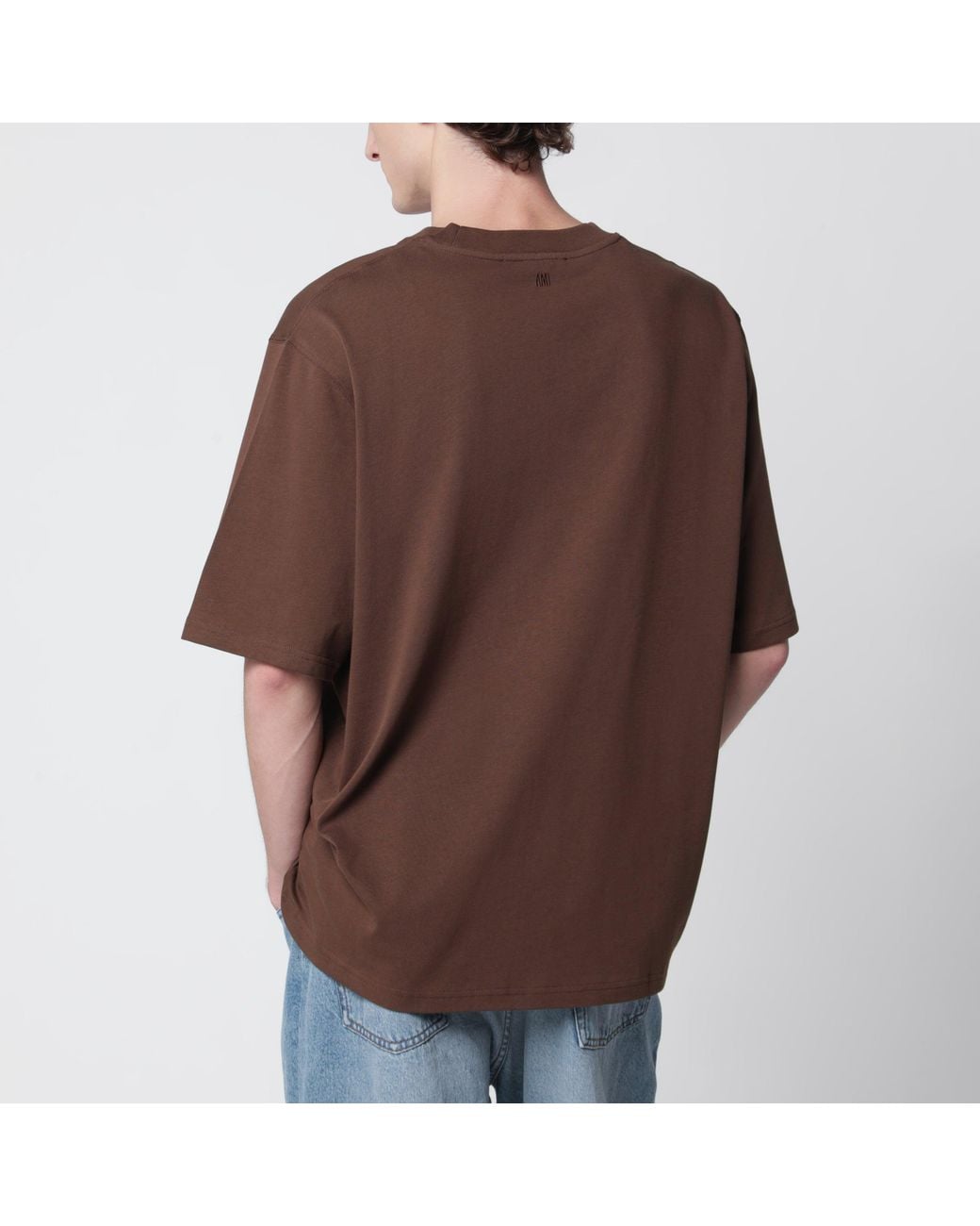 AMI Brown Chocolate Ami De Coeur T-Shirt for men