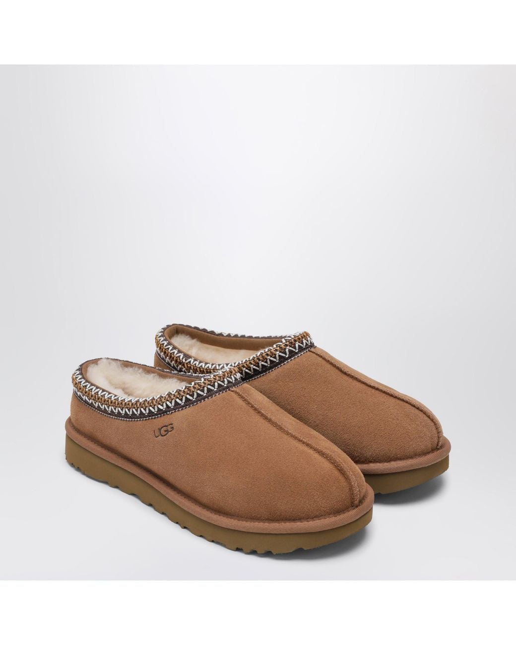 Ugg Brown Tasman Chestnut Eather Slip-Ons