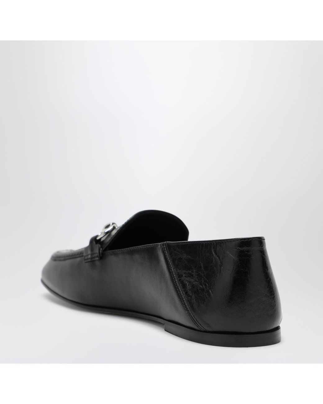 Gucci Black Jordaan Soft Horsebit Leather Loafers