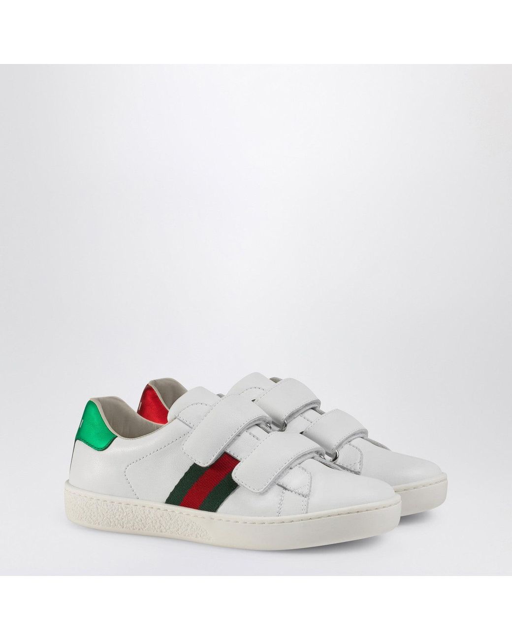 Gucci White Ace Sneakers With Web Ribbon