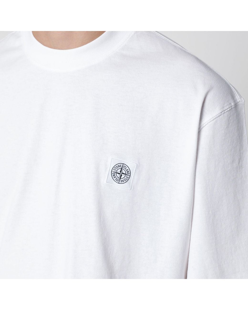 Stone Island White Short-Sleeved T-Shirt for men
