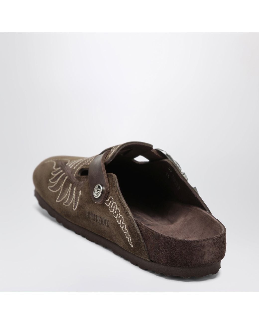 Etro Brown Boston Embroidered Suede Sabot