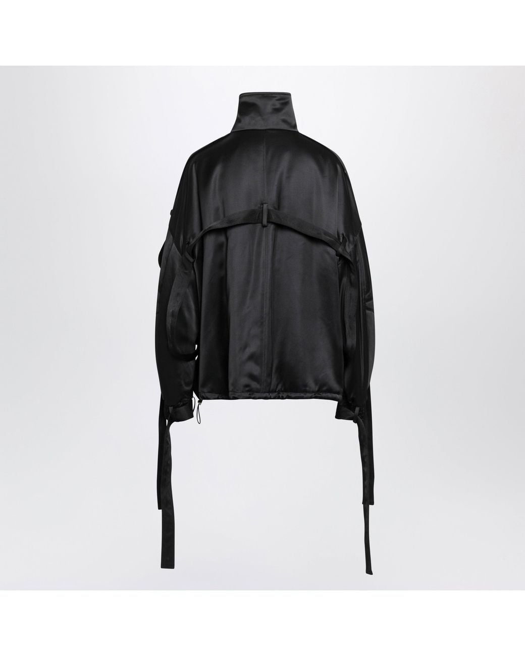 The Attico Black Deconstructed Bomber Jacket