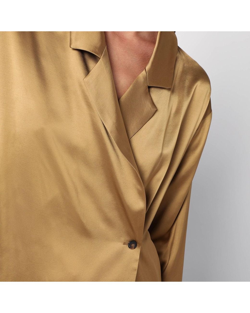 Loulou de Saison Natural Ochre Satin Persia Blouse