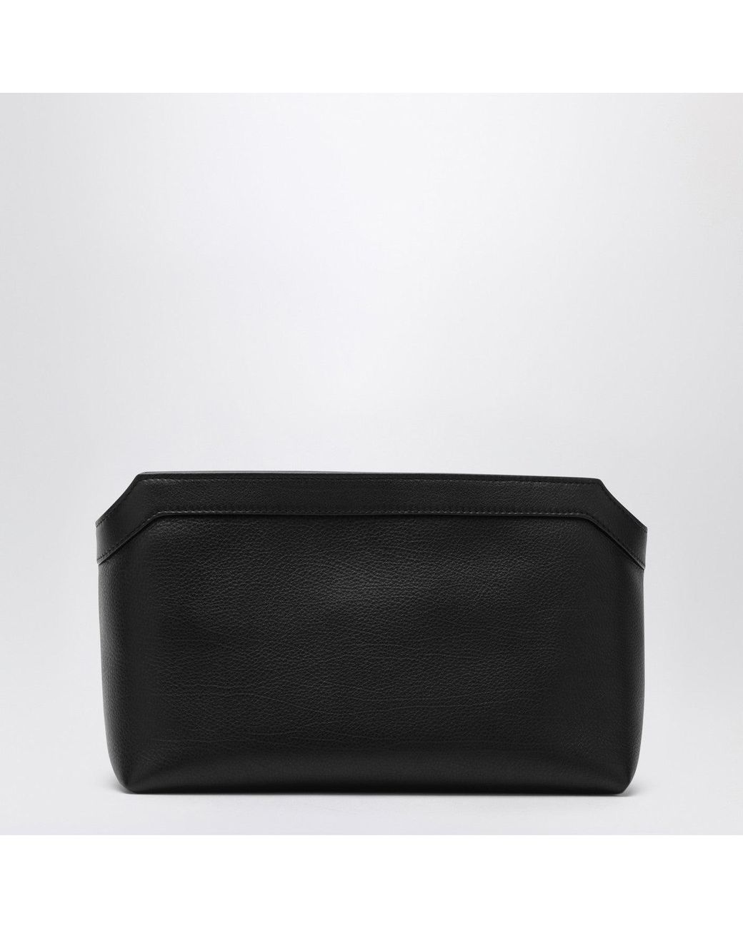 The Row Black Leather Clutch Bag