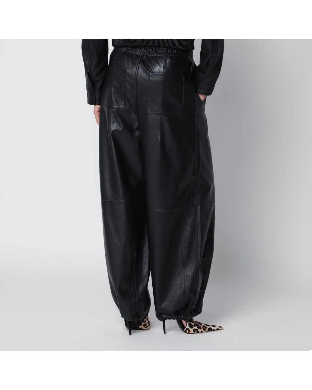 Frankie Shop Black Oakdale Leather Trousers