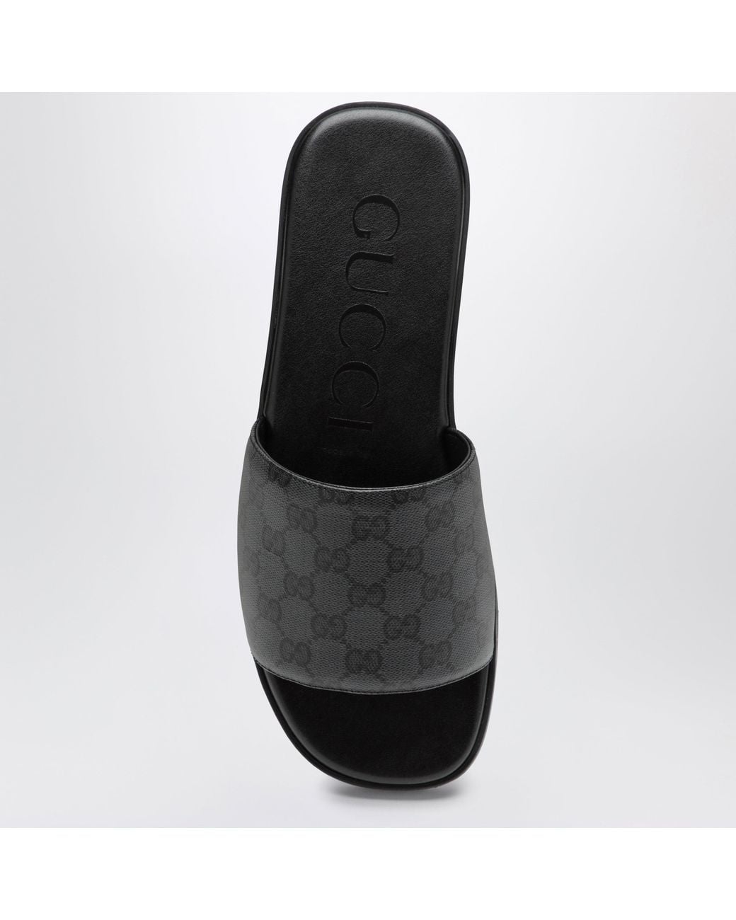 Gucci Black Generation Gg Canvas Slider Sandals for men