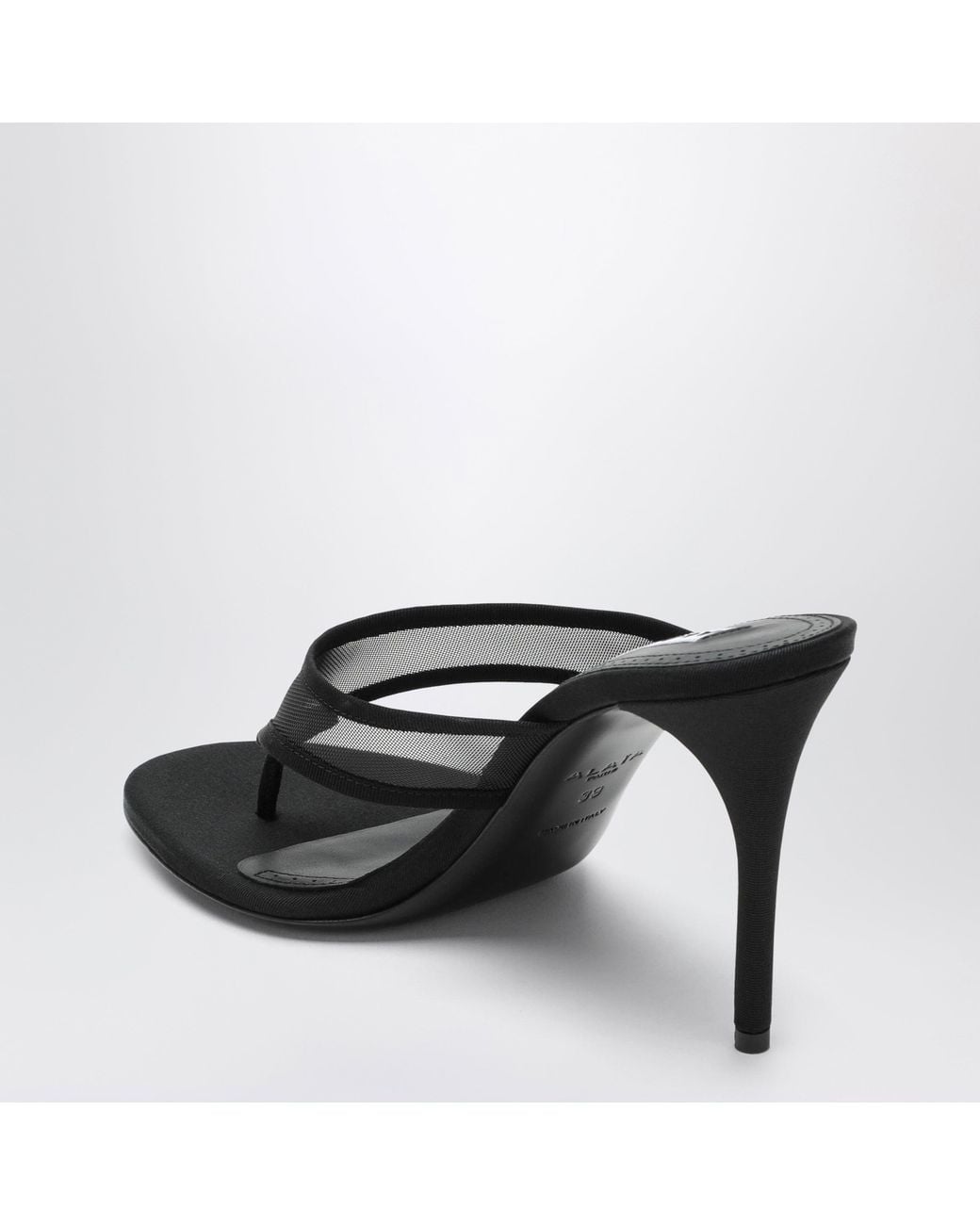 Alaïa Black Mesh Flip-Flop Mules