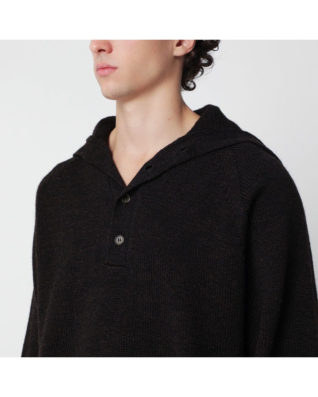 YMC Black Dark Wool Sweater for men