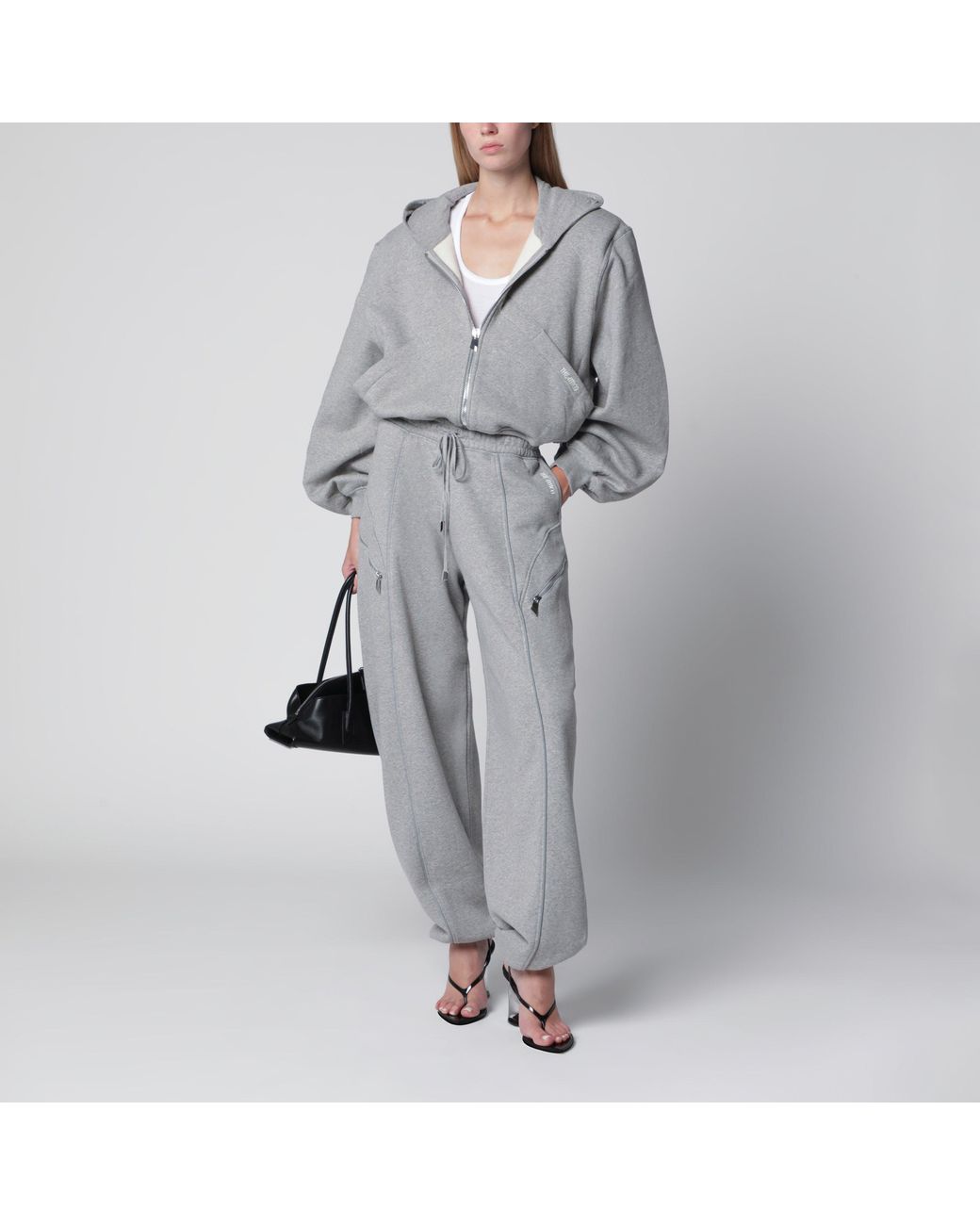 The Attico Gray Long Jogger Pants