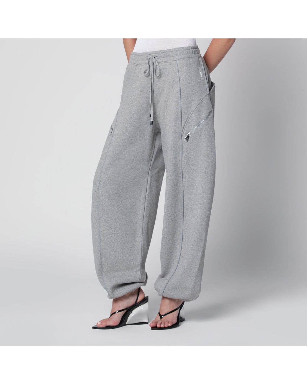 The Attico Gray Long Jogger Pants