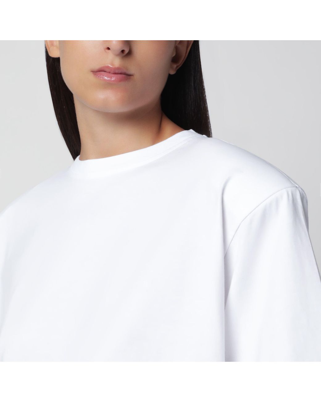 Frankie Shop White Oversized T-Shirt With Structured Shoulders