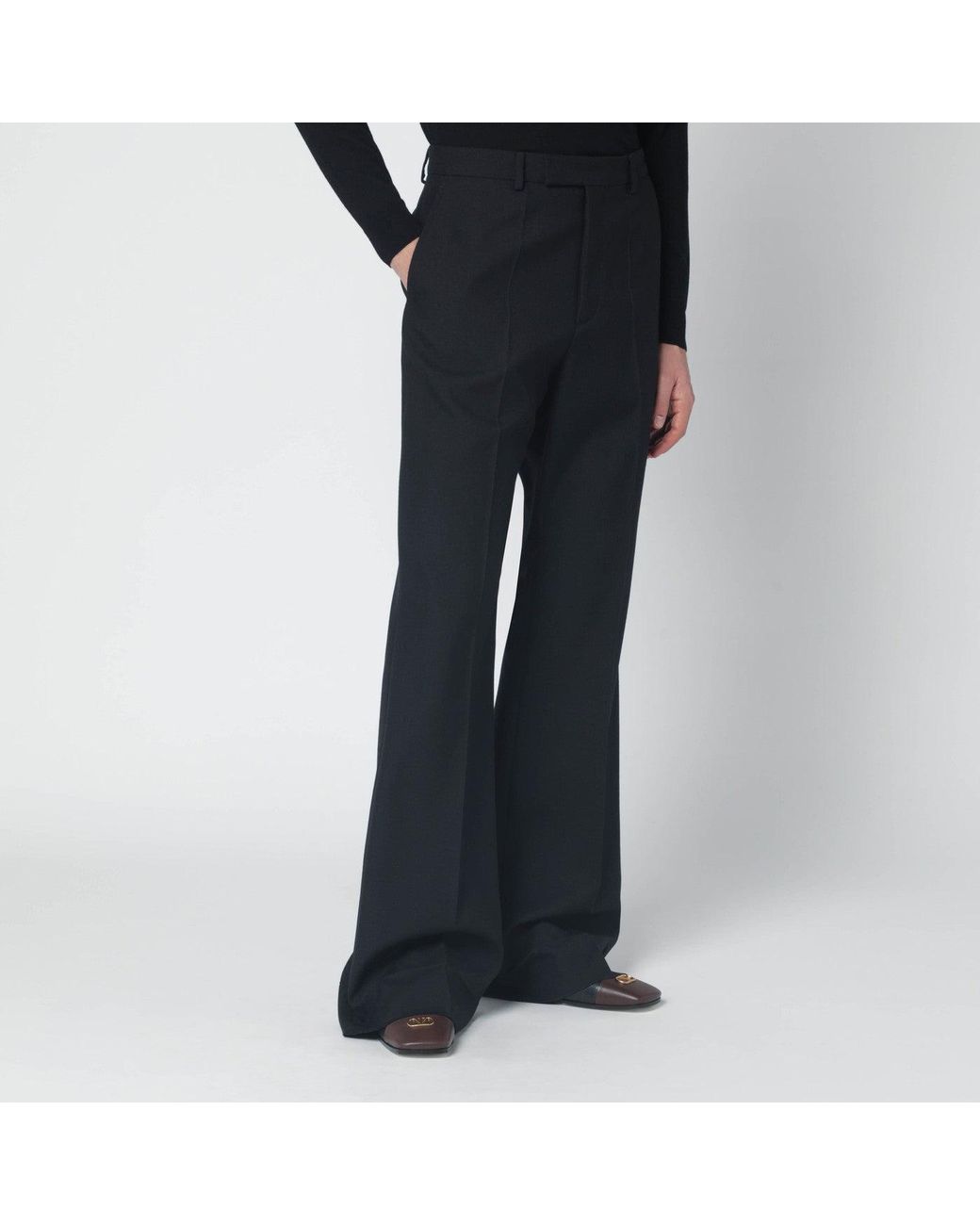 Valentino Black Wool-Blend Trousers for men