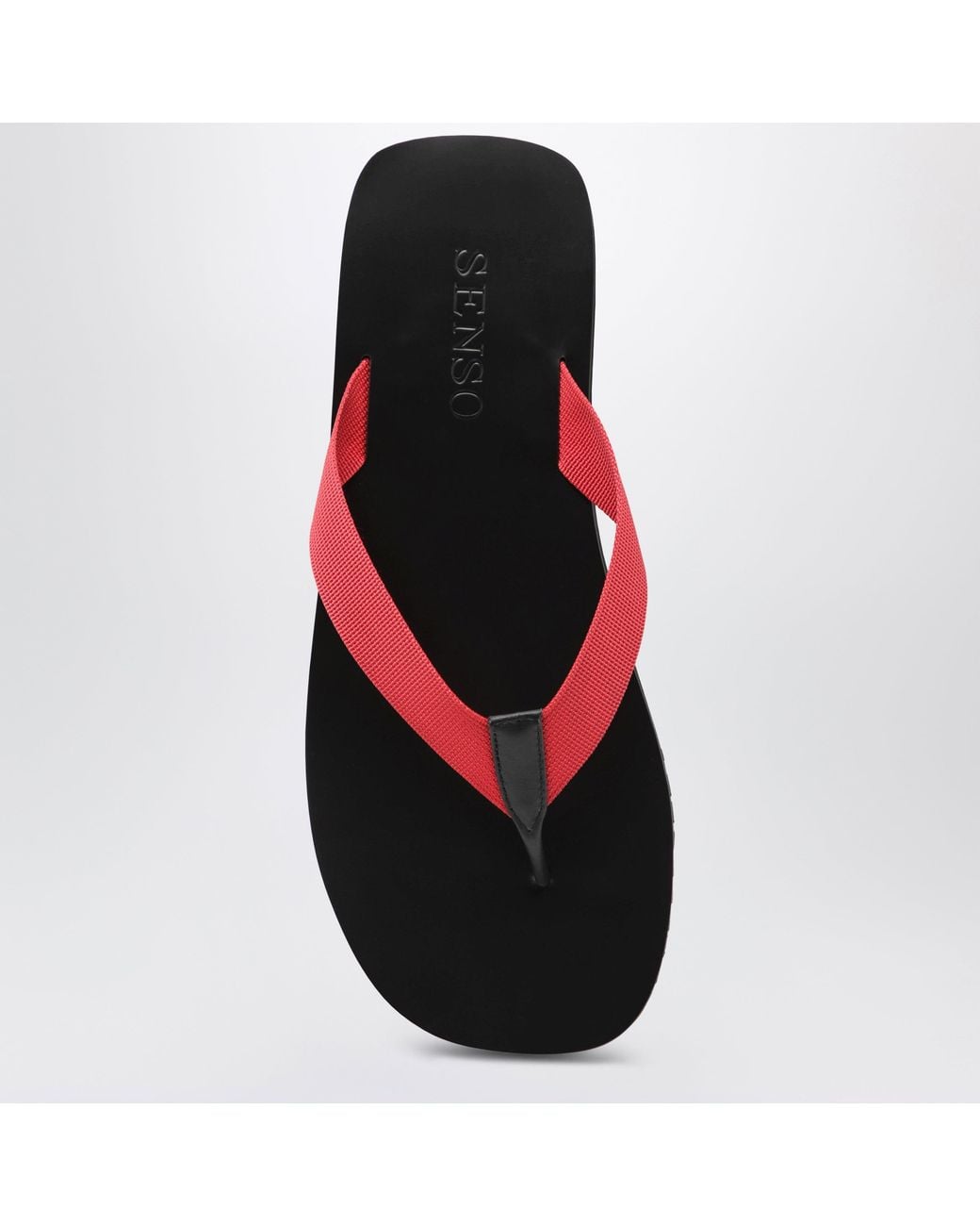 Senso Red Xylon Leather And Fabric Slides