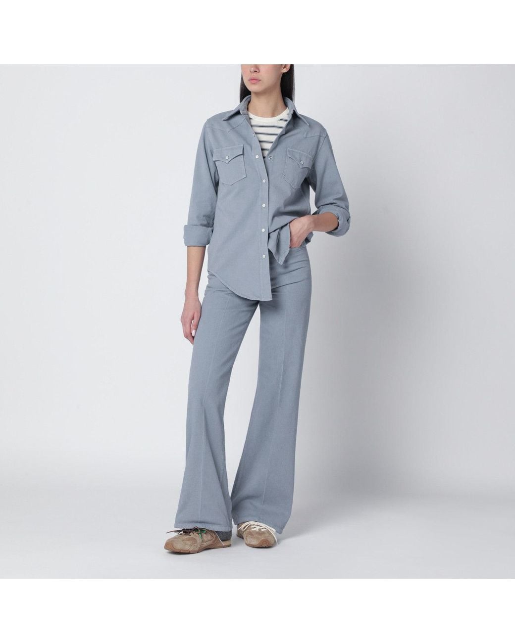 A.P.C. Bluegrey Cotton Trousers