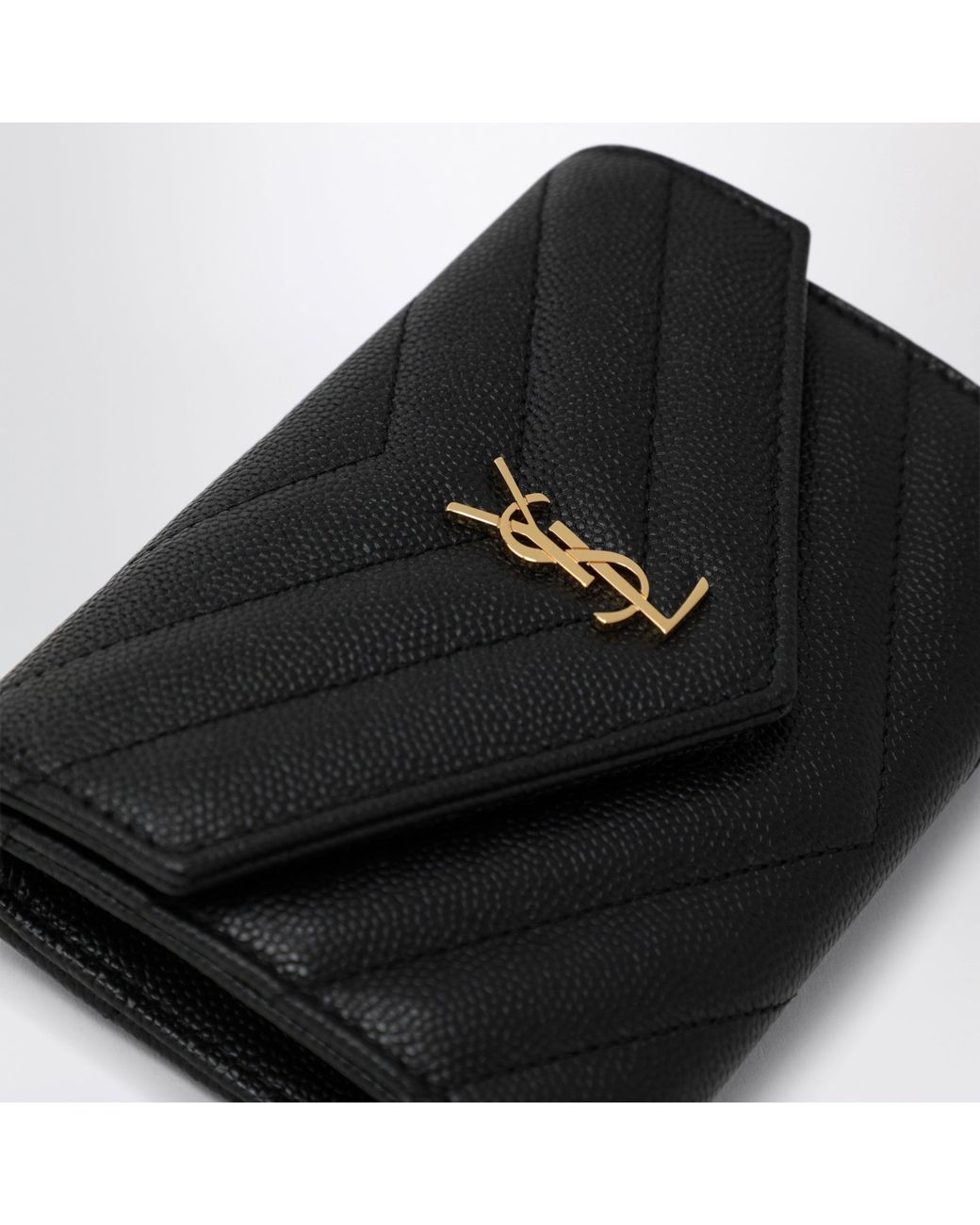 Saint Laurent Black Small Leather Envelope Wallet