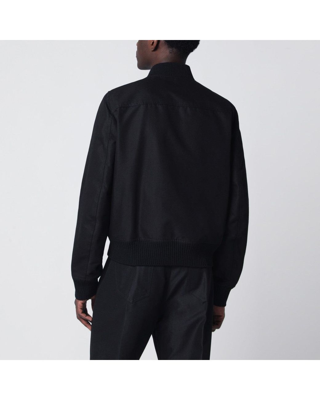 Rick Owens Black Zip-Up Cotton-Blend Jacket for men