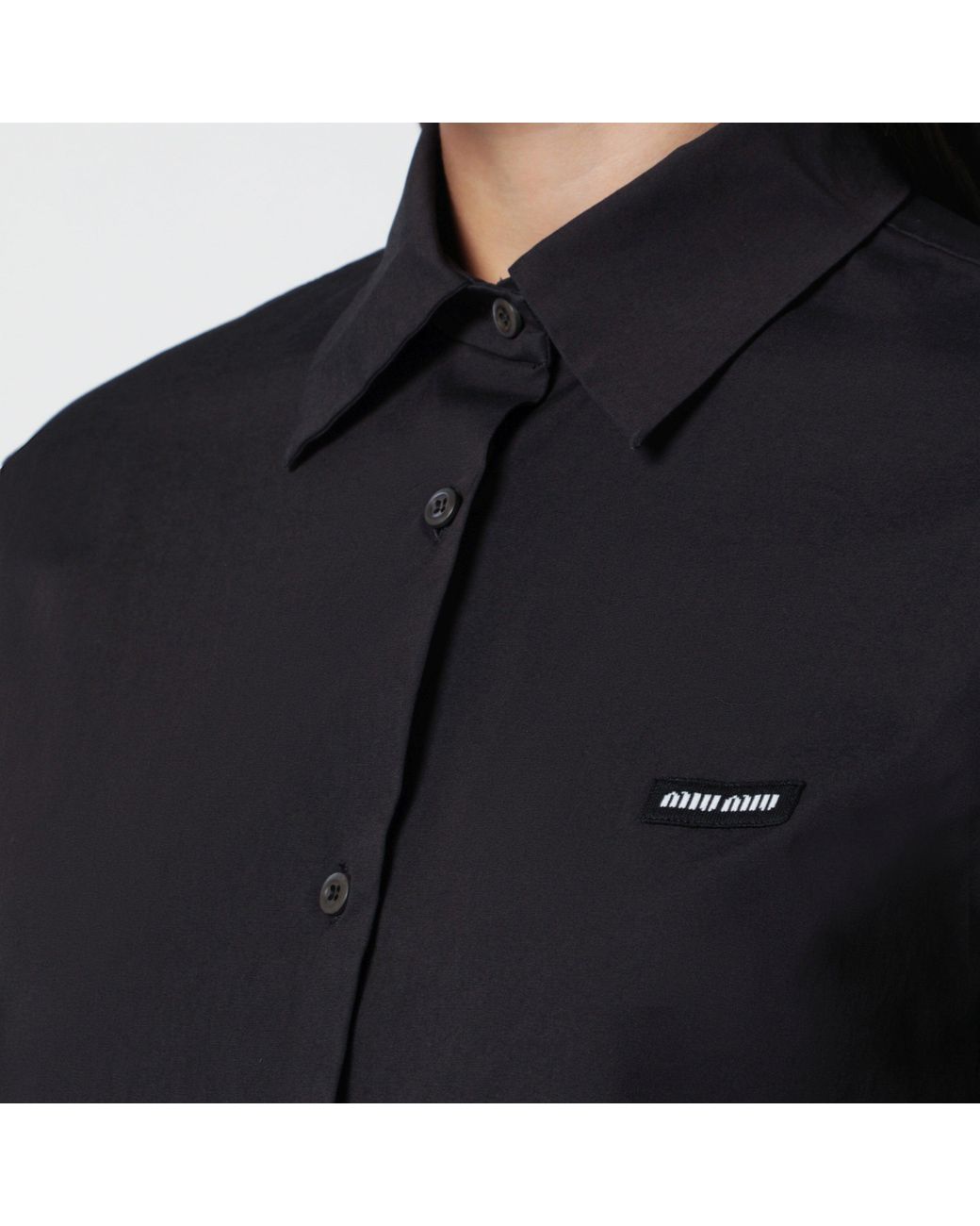 Miu Miu Black Stretch Poplin Shirt