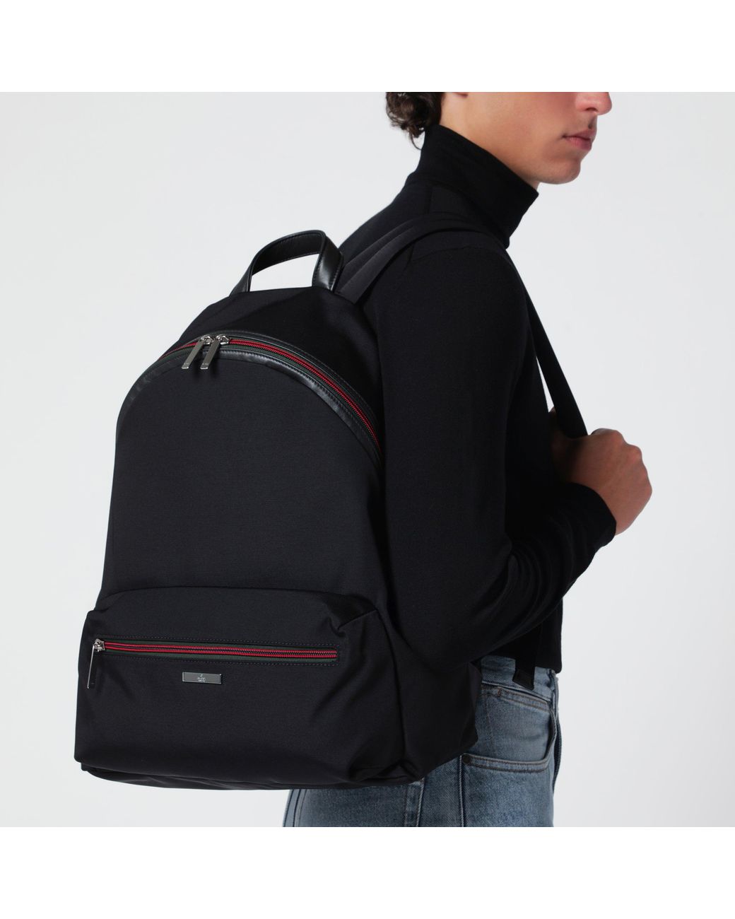 Gucci Black Essence Classic Medium Nylon Backpack for men