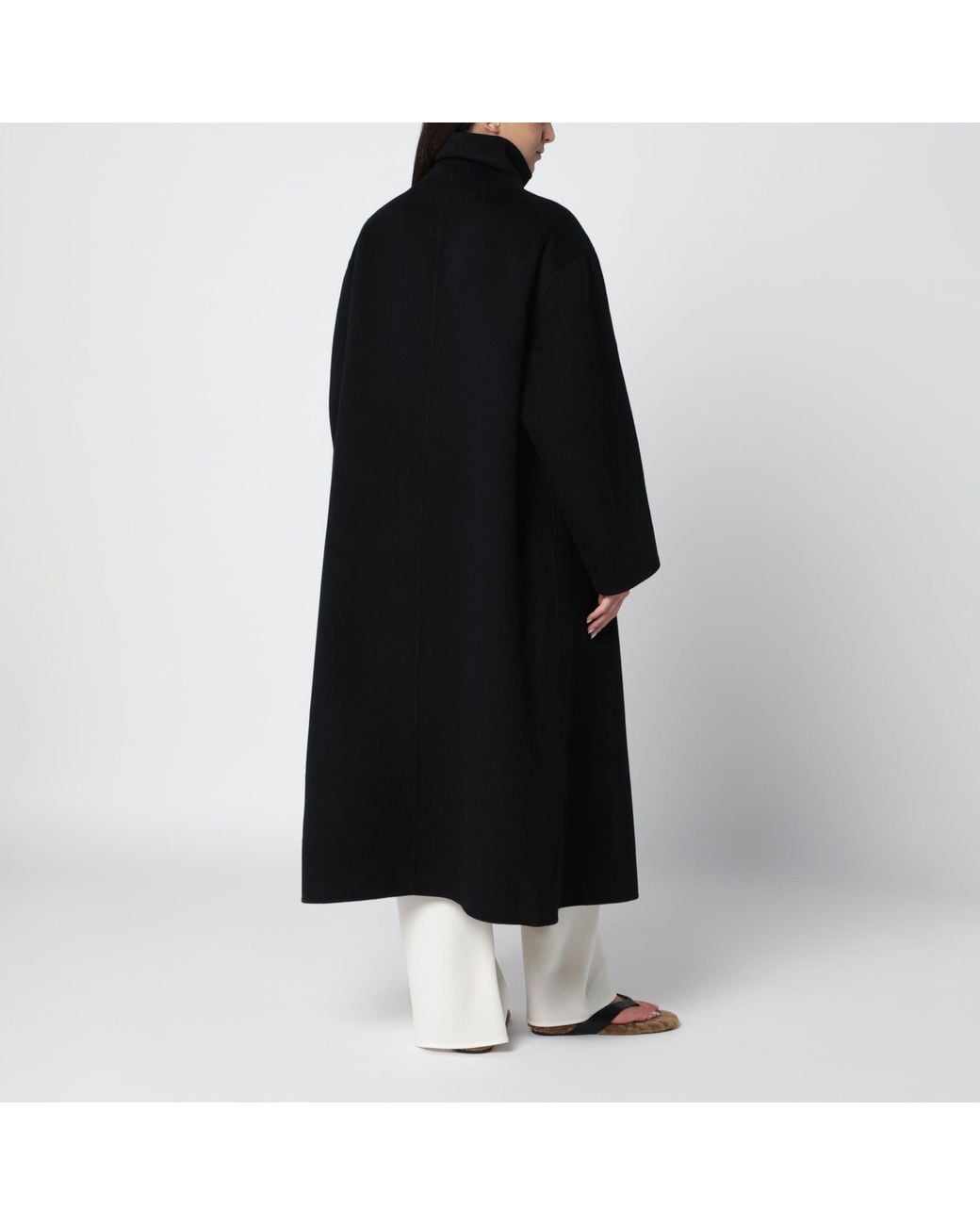 Almada Label Black Kaity Doublé Wool And Cashmere Coat