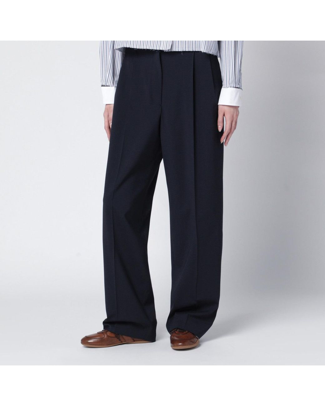 Miu Miu Blue Wool Trousers