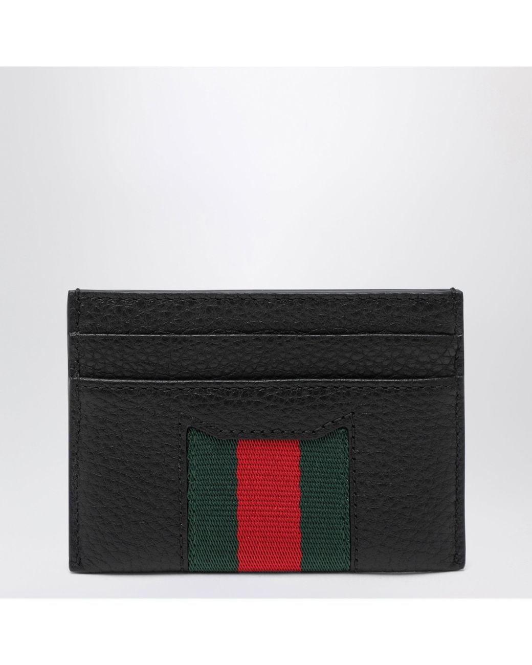 Gucci Black Web Trademark Leather Bi-Fold Wallet for men