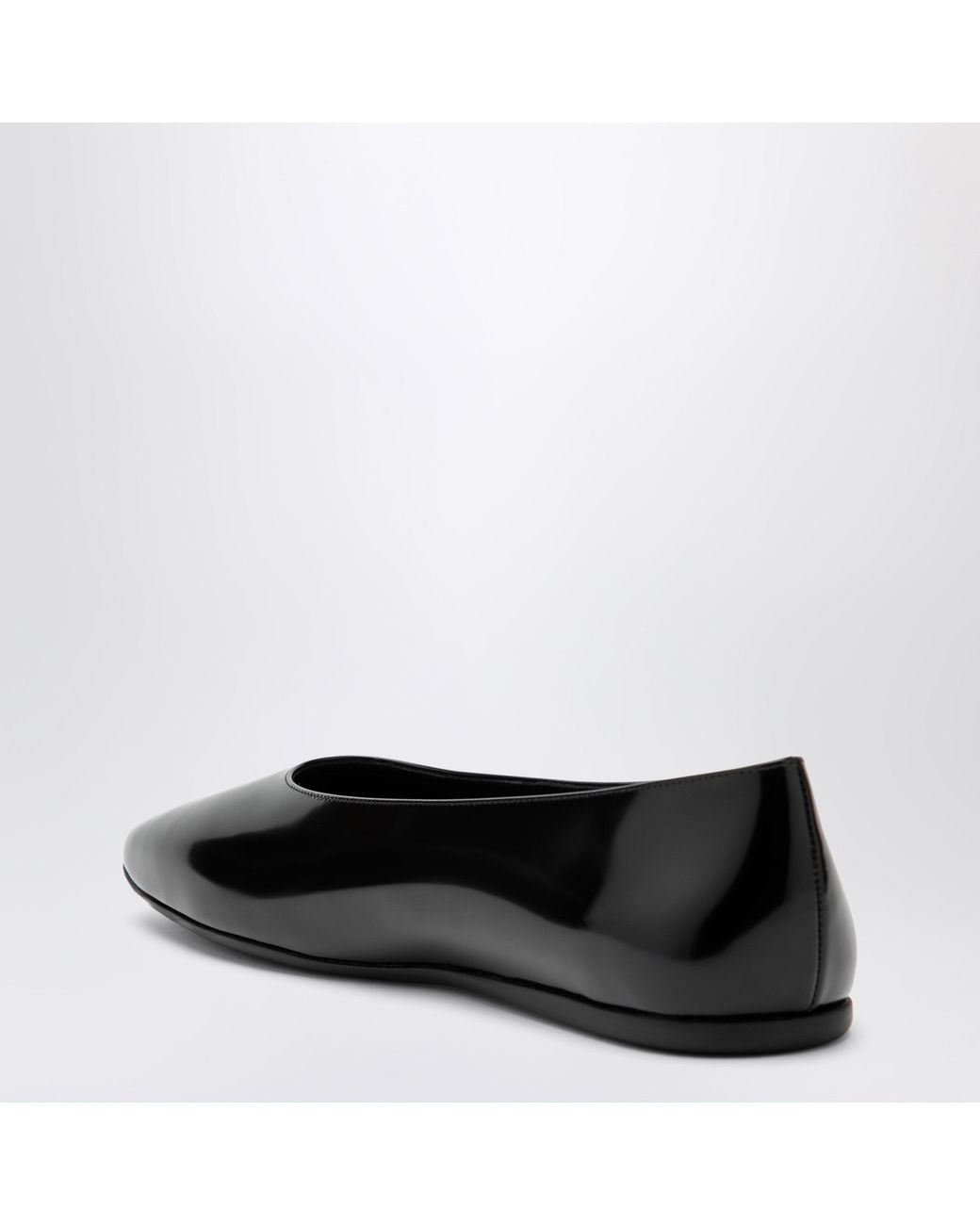 Prada Black Brushed Leather Ballet Flats
