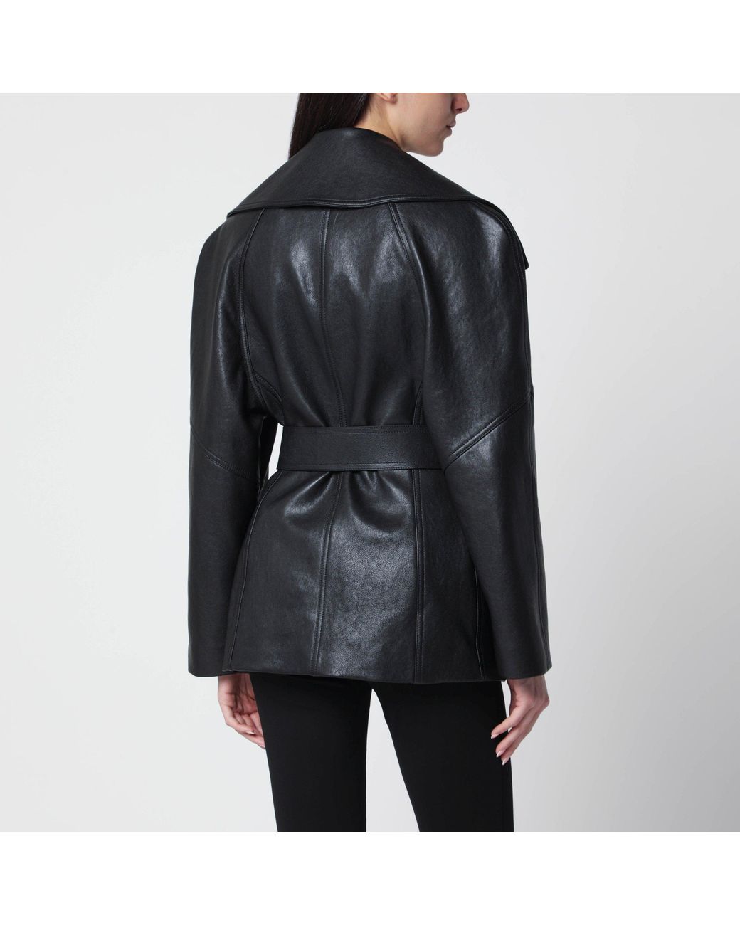 Gucci Black Leather Jacket With Dionysus Belt