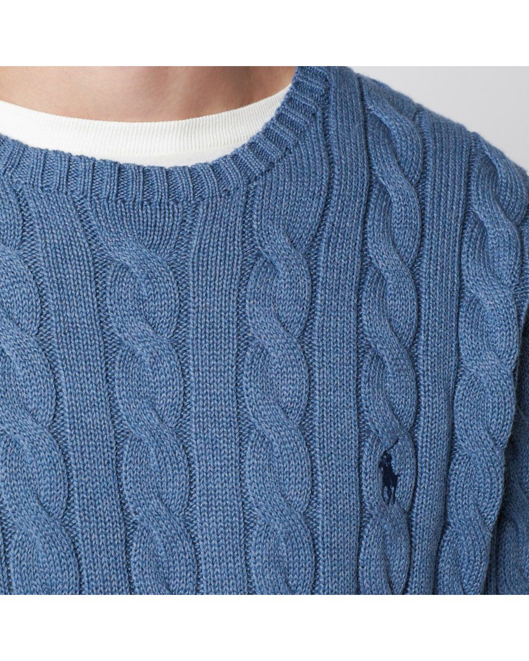 Polo Ralph Lauren Blue Cable-Knit Cotton Sweater for men