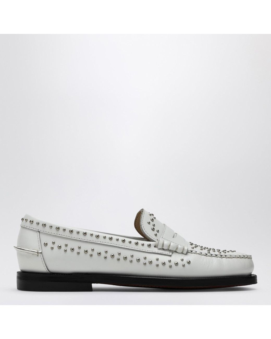 Sebago White Classic Dan Loafer With Studs