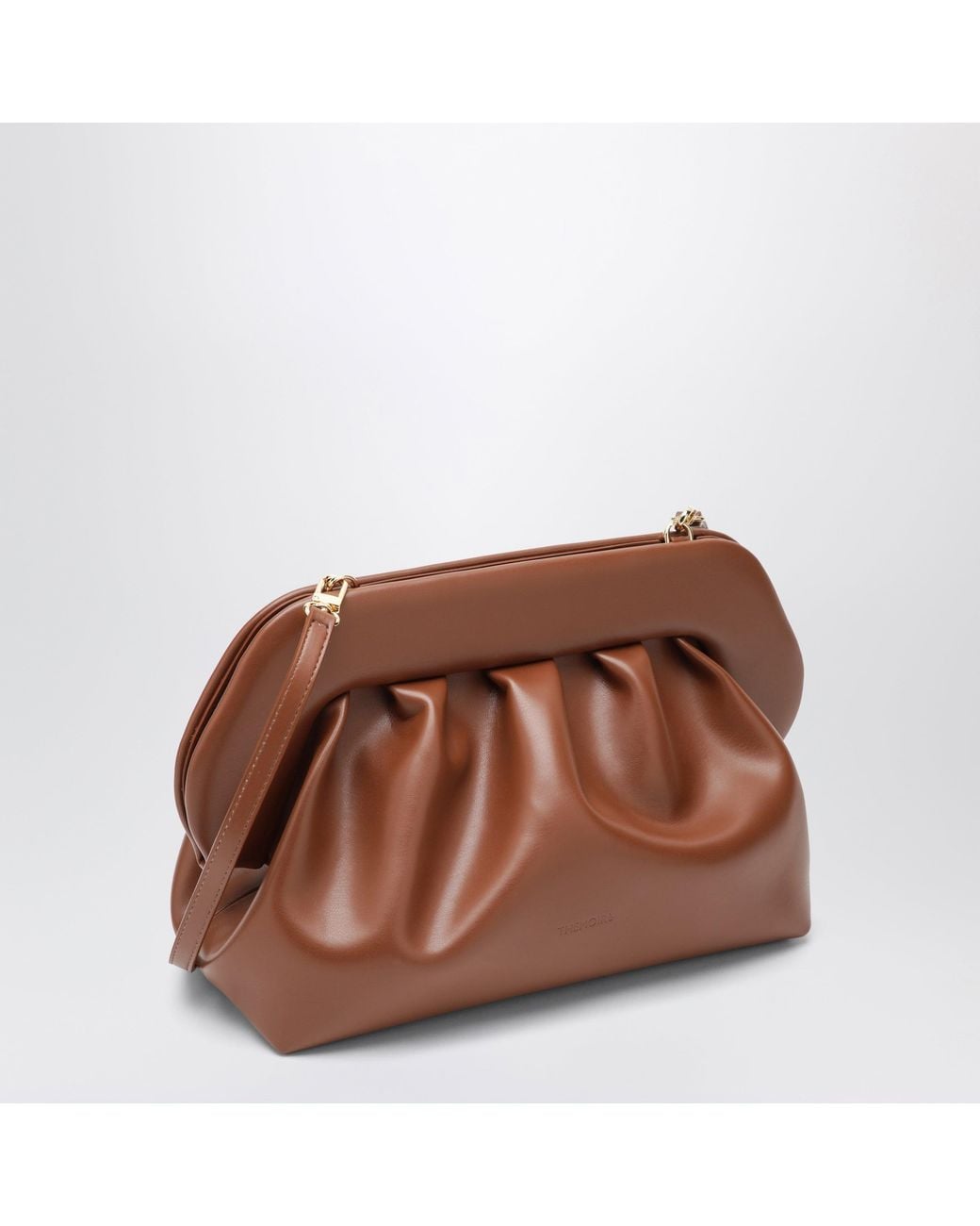 THEMOIRÈ Brown Bios Mini Faux Leather Pouch With Magnetic Closure