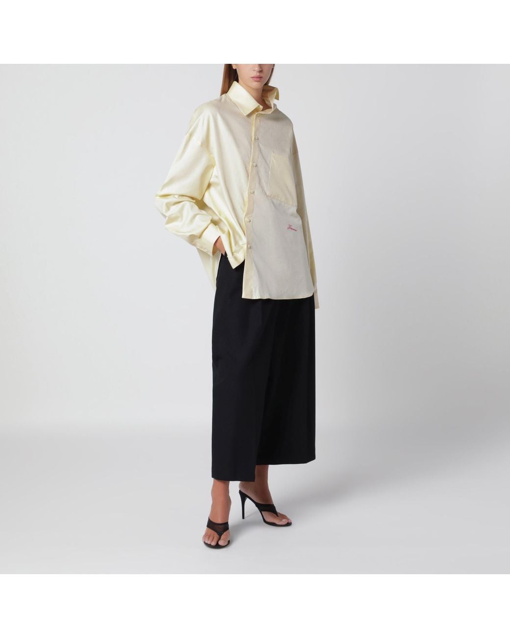 Jacquemus White Light Asymmetric Cotton Shirt