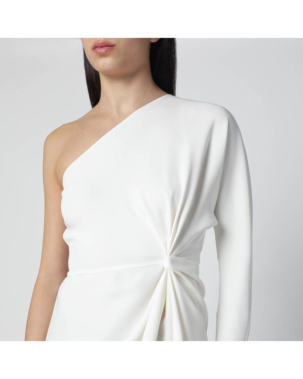 Valentino White Ivory One-Shoulder Top