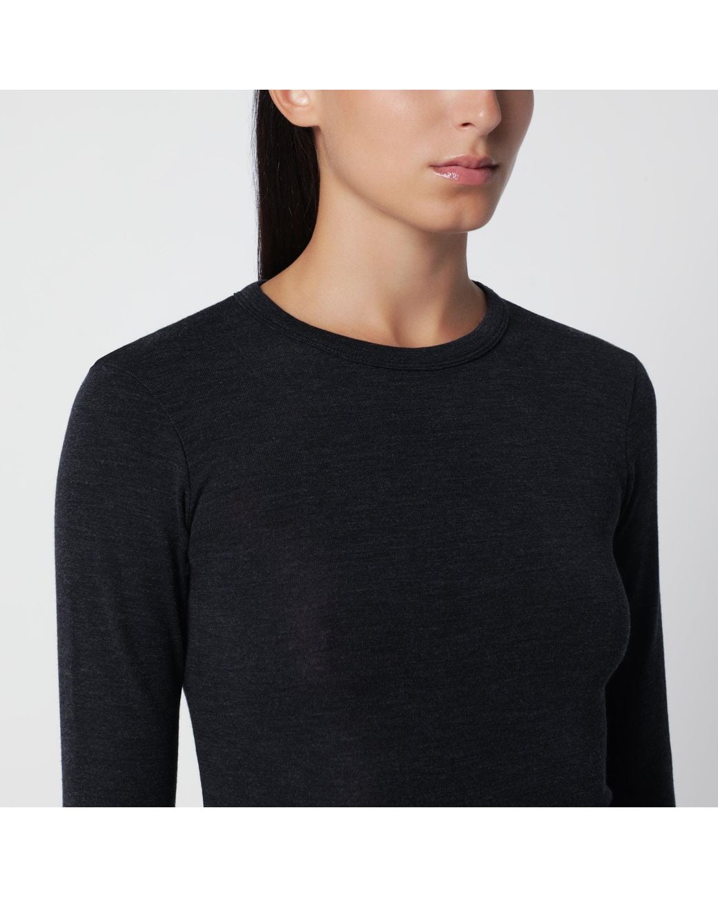Rohe Black Anthracite Mélange Wool Sweater