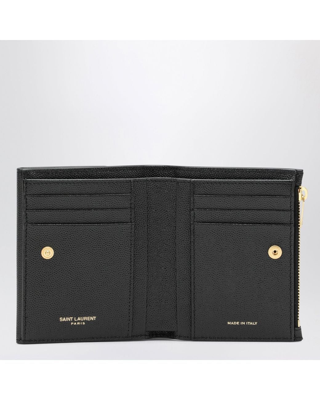 Saint Laurent Black Uptown Embossed Leather Wallet