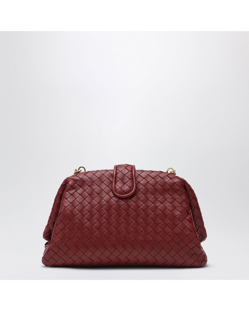 Bottega Veneta Red Lauren 1980 Small Intrecciato Leather Clutch