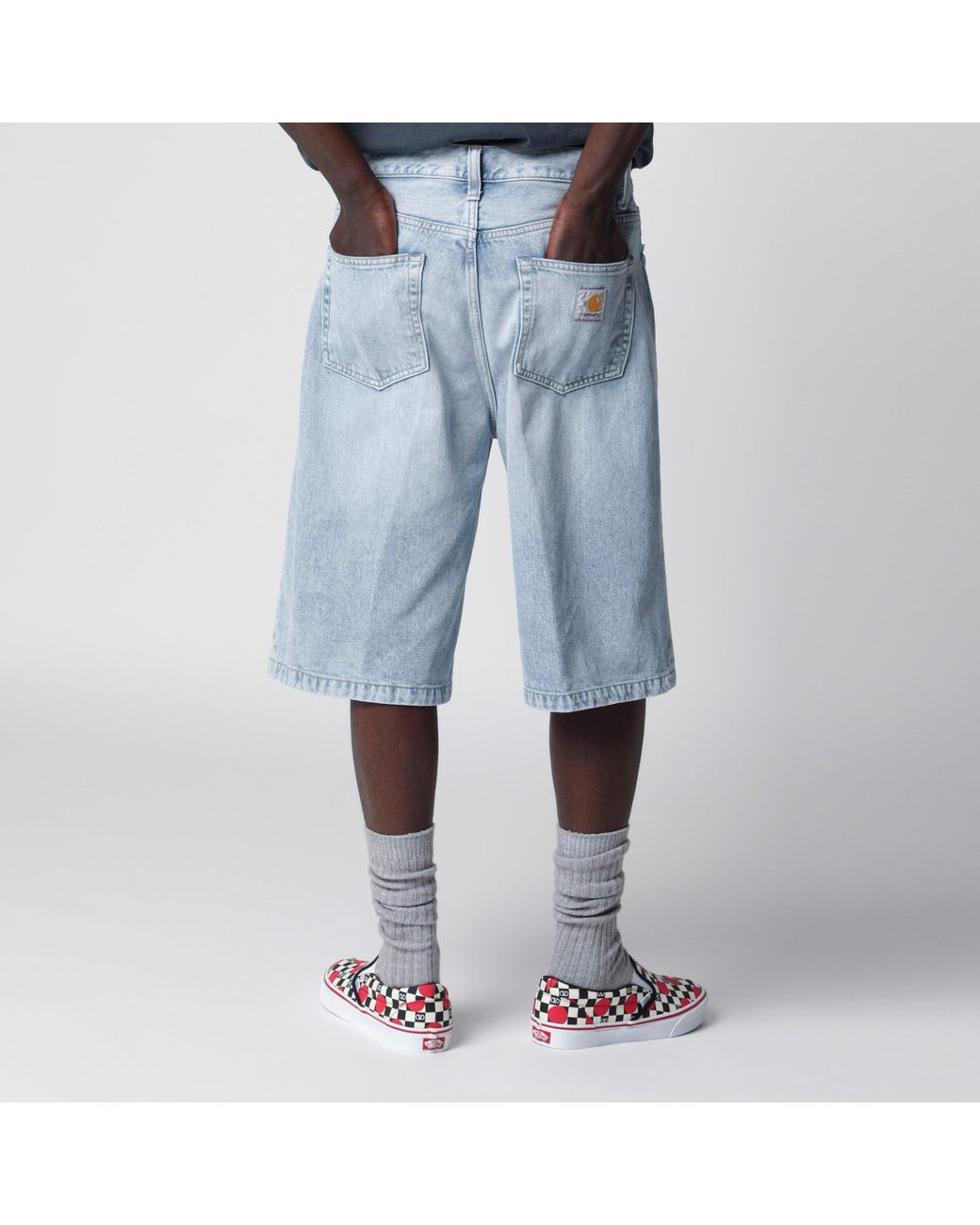 Carhartt Blue Langdon Short Loose-Fit Cotton Denim Shorts for men