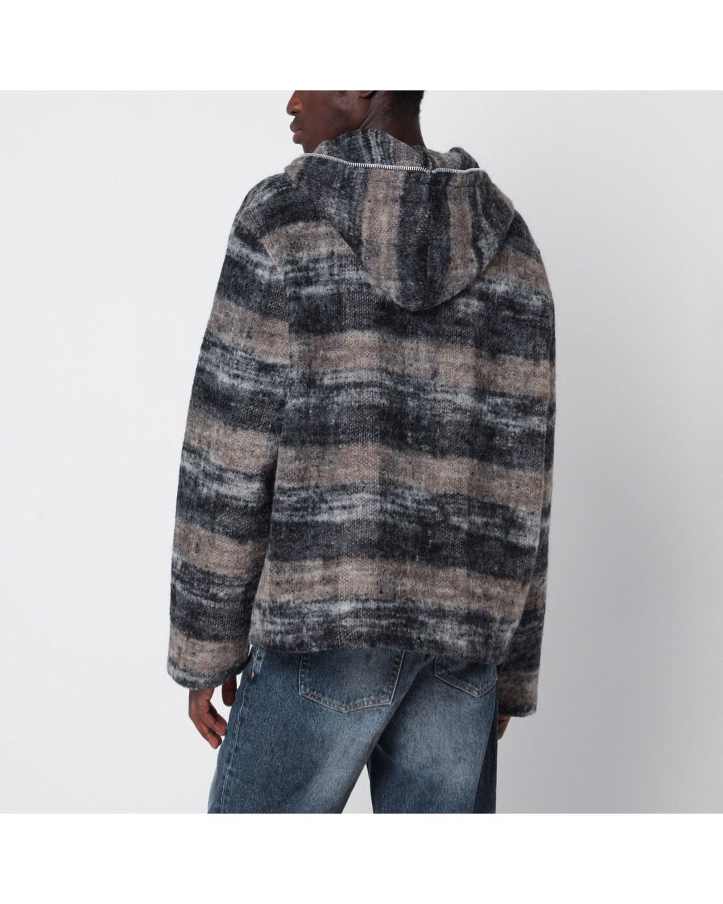 Our Legacy Black Wool Blend Checked Hoodie for men