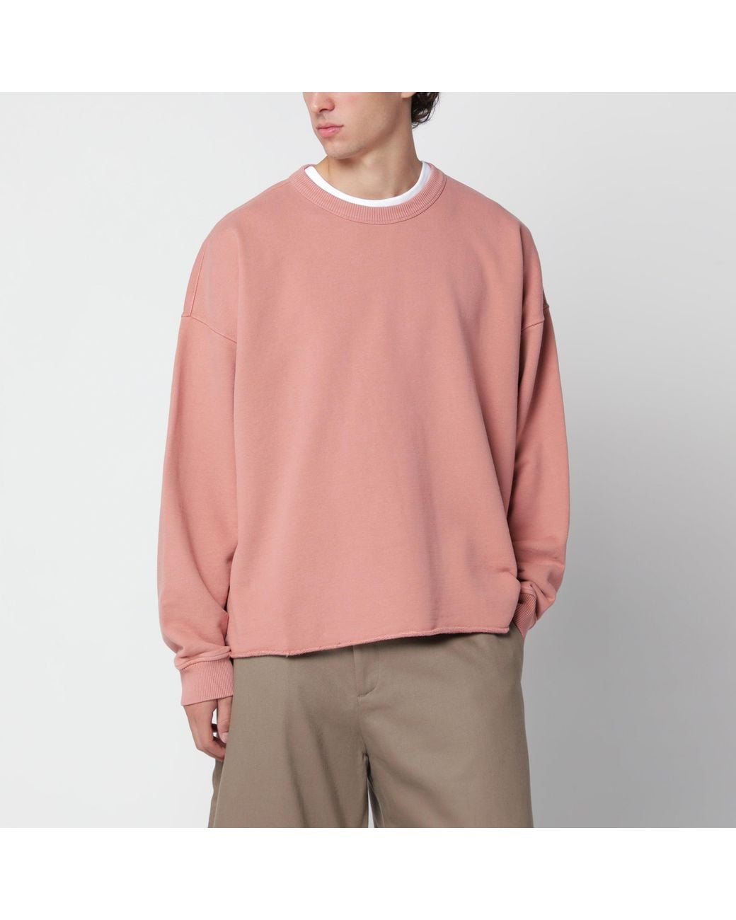 YMC Pink Cotton Crew-Neck Sweatshirt for men