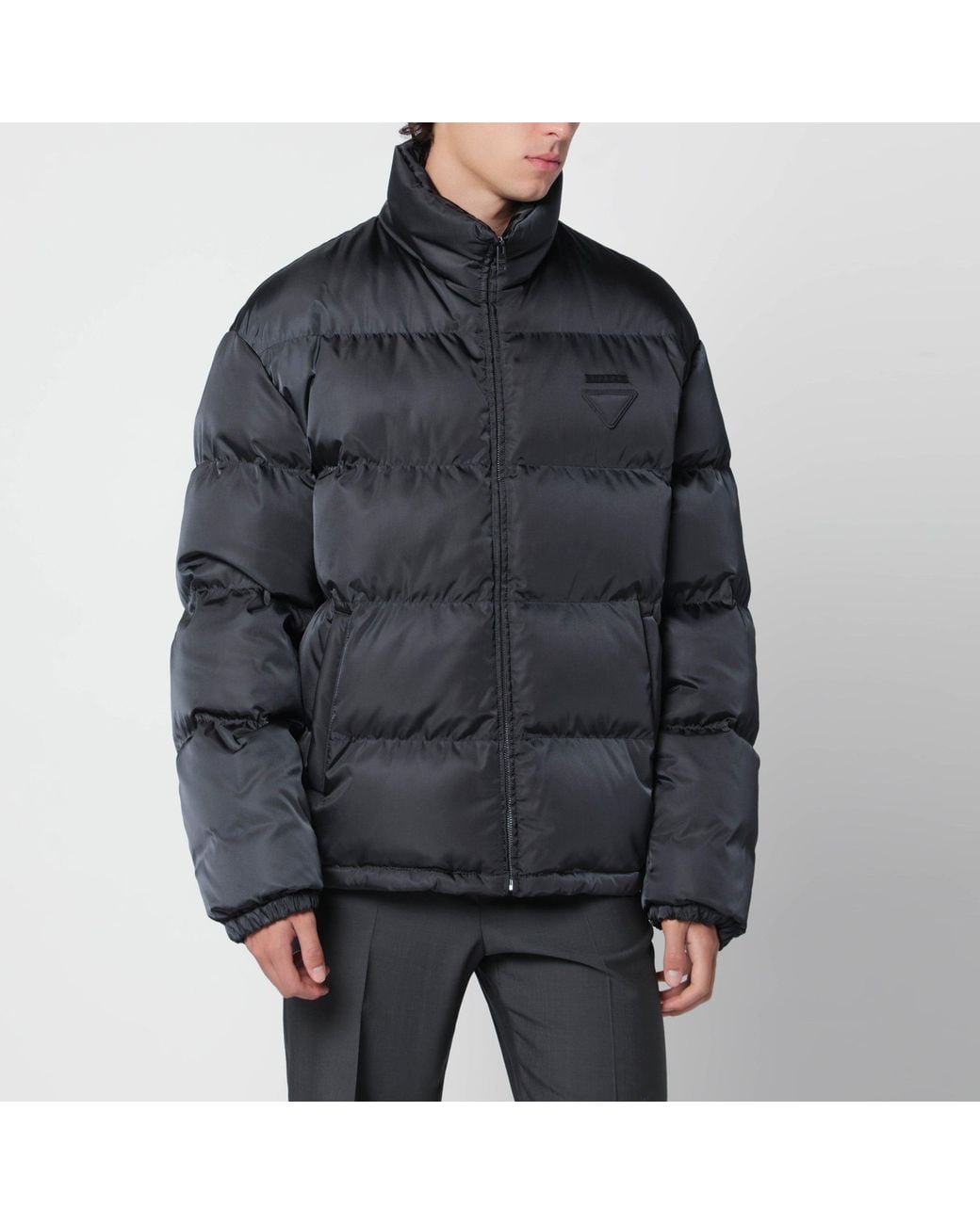 Prada Black Smoke Re-Nylon Down Jacket for men